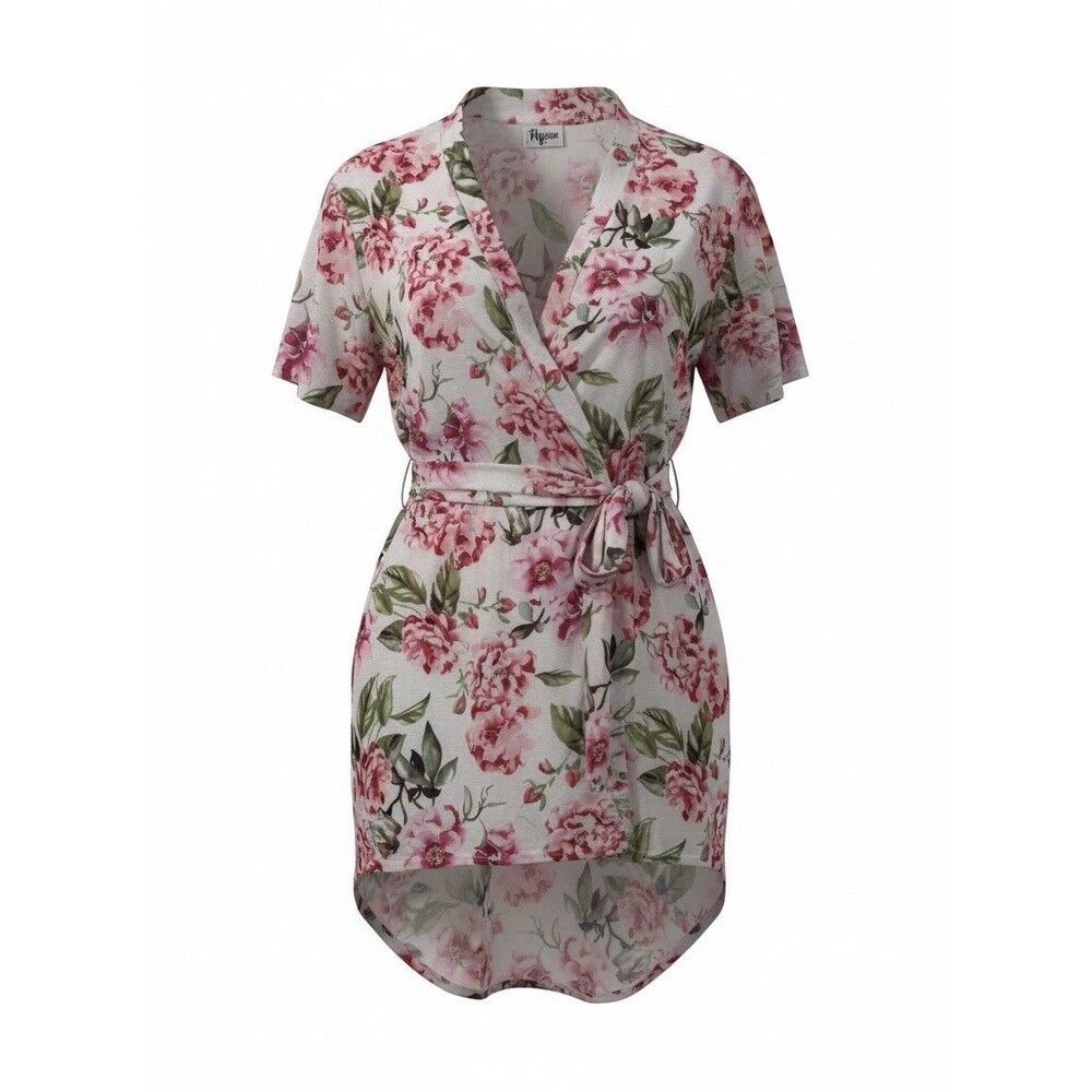 Show Me your MuMu Floral Print Robe Womens One Size Pink Feminine Loungewear